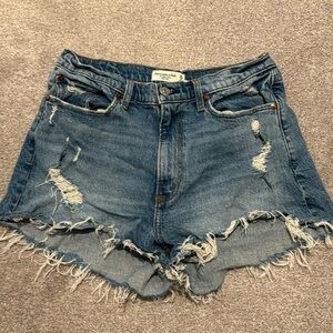 Abercrombie & Fitch “The Mom Short” High Rise Denim Shorts